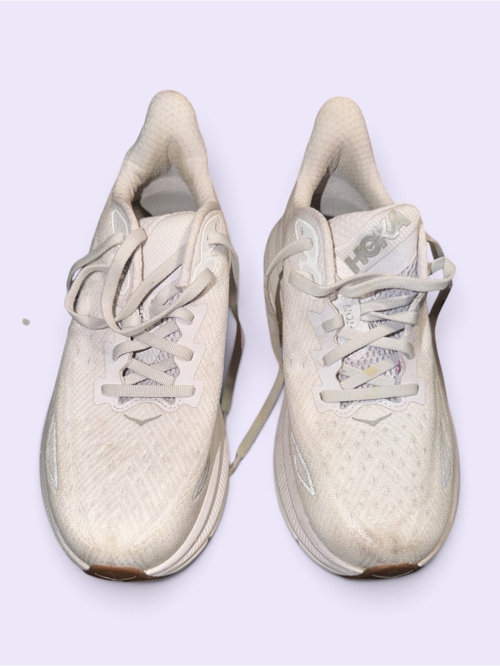 Hoka Women's Off-White/Beige Lightweight Running Sneakers